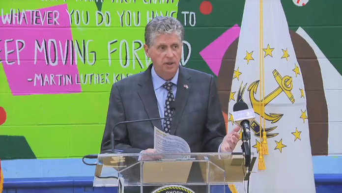 GOV. DANIEL J. MCKEE announced Tuesday that 27 local nonprofits received more than $11 million from the state's Consolidated Homeless Fund. / SCREENSHOT VIA WPRI-TV CBS 12