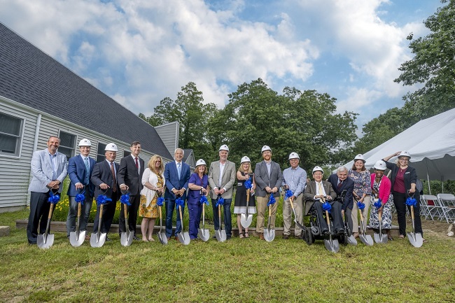 A CROWD OF MORE THAN 100 people attended Wood River Health Services’ groundbreaking ceremony on June 27 in Hopkinton, where it is planning an addition to its existing facility. / COURTESY SETH JACOBSON PHOTOGRAPHY