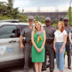 PROTECTING CHILDREN: AAA Northeast recently donated $5,000 to the R.I. State Police’s Community, Equity and Inclusion Unit to purchase child vehicle seats and perform outreach in underserved communities. Pictured back row from left, R.I. State Police Trooper Roupen Bastijian, Sgt. Wesley Pennington and Capt. Kenneth Jones. Pictured front row from left, AAA Senior Traffic Safety Manager Diana Gugliotta and public affairs specialists Cassidy Duble O’Connor and Joanna Frageorgia. COURTESY AAA NORTHEAST 
