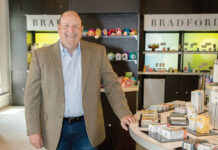 Stuart Benton, Bradford Soap Works Inc. CEO and president MISSION-DRIVEN: Under the direction of CEO and President Stuart Benton, Bradford Soap Works Inc. in 2012 was the first to work with the Rainforest Alliance, sourcing 100% traceable, sustainable palm oil from certified plantations. / PBN PHOTO/TRACY JENKINS