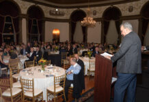 Organizations honored for growth, innovation at PBN’s Fastest Growing & Innovative Companies ceremony PROVIDENCE BUSINESS NEWS Editor Michael Mello, right, addresses the crowd Thursday during PBN's Fastest Growing & Innovative Companies Awards ceremony at the Graduate Providence. / PBN PHOTO/MIKE SKORSKI