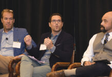 Brace for abrupt shifts in legalized cannabis market PUT TO THE TEST: Dr. Jonathan Martin, center, co-founder of PureVita Labs LLC, talks during a panel discussion at Providence Business News’ 2022 Business of Cannabis Summit on Sept. 15. PureVita offers regulatory testing for marijuana cultivators. Also on the panel are, from left, Seth Bock, founder and CEO of Greenleaf Compassionate Care Center Inc.; and Michael Budziszek, a professor of biological sciences at Johnson & Wales University.
PBN PHOTOS/MIKE SKORSKI