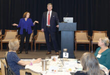 PBN Summit: Best protection might come from thinking like hackers CRIMINAL MINDSET: Lisa A. Shorr, left, vice president at Secure Future Tech Solutions, and Eric M. Shorr, Secure Future Tech president, say cyber wrongdoers often take advantage of habits that office workers think are harmless.
PBN PHOTO/MIKE SKORSKI