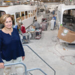 SAFETY FIRST: Laurie Haruben, foreground, TPI Composites Inc.’s plant manager, and her team have implemented several initiatives at the Warren facility to maintain and improve workplace safety.  PBN PHOTO/TRACY JENKINS