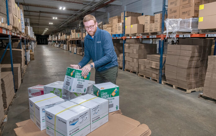 BUILDING BLOCKS: Ryan Powers, co-owner of RJP Packaging LLC, works at the company’s Pawtucket headquarters. Powers and his father, John Powers, started the business as an industrial packaging company but have expanded.
PBN PHOTO/MICHAEL SALERNO BUILDING BLOCKS: Ryan Powers, co-owner of RJP Packaging LLC, works at the company’s Pawtucket headquarters. Powers and his father, John Powers, started the business as an industrial packaging company but have expanded.
PBN PHOTO/MICHAEL SALERNO