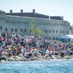 BIG DRAW: The Ocean Race is coming back to Newport for a week in May. More than 100,000 people visited the race village in Newport in 2015, pictured above, and again in 2018.  COURTESY OCEAN RACE/MARC BOW