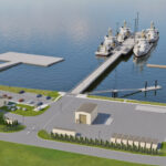 A RENDERING OF the docks planned at the Naval Station Newport when National Oceanic and Atmospheric Administration’s Marine Operations Center-Atlantic relocates to Newport. / COURTESY SEN. JACK REED'S OFFICE