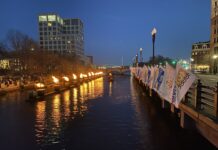 A SPECIAL WATERFIRE event took place April 1 as part of the 2023 401Gives Day initiative. The weekend-long statewide nonprofit support event raised a record $3.5 million for more than 540 organizations. / COURTESY AUDUBON SOCIETY OF RHODE ISLAND