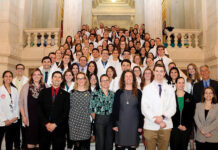 University of Rhode Island College of Pharmacy
Staffers and students from the University of Rhode Island College of Pharmacy gather at the R.I. Statehouse.
COURTESY UNIVERSITY
OF RHODE ISLAND