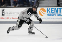 A piece of the action: Local college athletes trying to make a buck after NIL ruling MONEY MOVES: Brett Berard, a junior forward for Providence College this past hockey season, made some cash under new rules on student-athletes profiting from their names, images and likenesses. By season’s end, Berard had signed a pro hockey contract and left school.
COURTESY PROVIDENCE COLLEGE