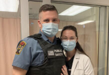 Kacia Yazbak Touissaint Kacia Yazbak Touissaint with her husband, Daniel Touissaint, who is a public safety officer at Westerly Hospital.
COURTESY WESTERLY HOSPITAL