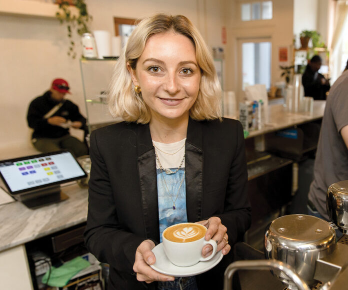 STEADY GROWTH: Audrey Finocchiaro, co-owner of The Nitro Bar, has taken her coffee business from a simple cart in 2016 to now preparing to open her fourth location in June, in Little Compton.  PBN FILE PHOTO/TRACY JENKINS