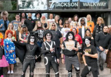 Gilbane Inc. IN CHARACTERS: Gilbane Inc.’s accounting team celebrates Halloween by dressing in costumes.
COURTESY GILBANE INC.