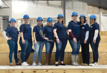 Pariseault Builders Inc. LADIES FIRST: Female employees at Pariseault Builders Inc. work on-site at the Achievement First High School site in Providence.
COURTESY PARISEAULT BUILDERS INC.