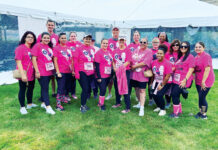 Starkweather & Shepley Insurance Brokerage Inc. BEATING BREAST CANCER: Starkweather & Shepley Insurance Brokerage Inc. employees participate in the annual Gloria Gemma Foundation 5K for Breast Cancer Awareness in Providence.
COURTESY STARKWEATHER & SHEPLEY INSURANCE BROKERAGE INC.