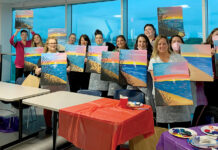 University Orthopedics Inc. WORK OF ART: In honor of Mental Health Awareness Month, University Orthopedics Inc. hosts a Paint Night for its employees.
COURTESY UNIVERSITY ORTHOPEDICS INC.