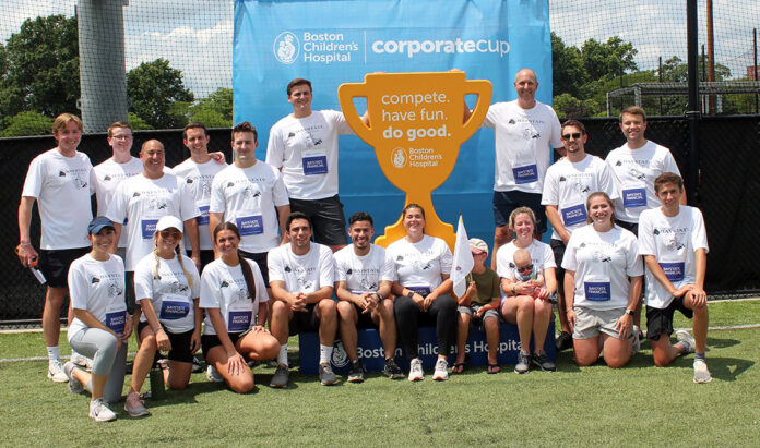 CUP CRAZY: Baystate Financial Services LLC employees help fundraise and volunteer at Boston Children’s Hospital’s annual Corporate Cup event.  COURTESY BAYSTATE FINANCIAL SERVICES LLC