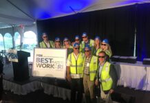 Companies honored at PBN’s Best Places to Work Awards PARISEAULT BUILDERS INC. employees dressed in construction attire pose for a photo Wednesday during Providence Business News' Best Places to Work Awards ceremony at the Crowne Plaza Providence-Warwick. / PBN PHOTO/JAMES BESSETTE
