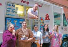 R.I. Housing and Mortgage Finance Corp. TASTY TREATS: Staff members from the R.I. Housing and Mortgage Finance Corp. enjoy ice cream as part of the institution’s Ice Cream Social.
COURTESY R.I. HOUSING AND MORTGAGE FINANCE CORP.