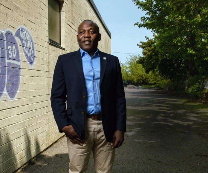 Bernard Georges founded New Bridges for Haitian Success Inc. in 2013. The Providence-based nonprofit offers programming and other services for the Haitian and Afro Caribbean communities. / PBN PHOTO/RUPERT WHITELEY