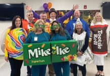 Greenwood Credit Union CANDY LAND: Senior staff members at Greenwood Credit Union dress up as their favorite candies at the office.
COURTESY GREENWOOD CREDIT UNION