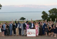 THE CLASS OF 2023 honorees pose Thursday during Providence Business News' 40 Under Forty Awards event at Aldrich Mansion in Warwick. / PBN PHOTO/MIKE SKORSKI