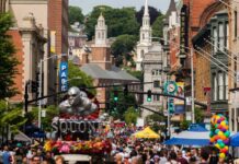 PROVIDENCE MAYOR Brett P. Smiley announced Wednesday that PVDFest will have block parties downtown on Sept. 8, the first night of the city's three-day arts event. / COURTESY PVDFEST
