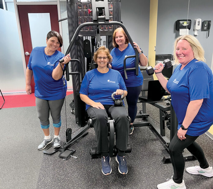 TRAINING DAY: Rhode Island Medical Imaging Inc. employees, from left, Alla Kapustin, Carlene Hervieux, Lisa Handy and Sara Anne Poirier, recently participated in an eight-week personal training program at the company’s on-site fitness center.
COURTESY RHODE ISLAND MEDICAL IMAGING INC. TRAINING DAY: Rhode Island Medical Imaging Inc. employees, from left, Alla Kapustin, Carlene Hervieux, Lisa Handy and Sara Anne Poirier, recently participated in an eight-week personal training program at the company’s on-site fitness center.
COURTESY RHODE ISLAND MEDICAL IMAGING INC.