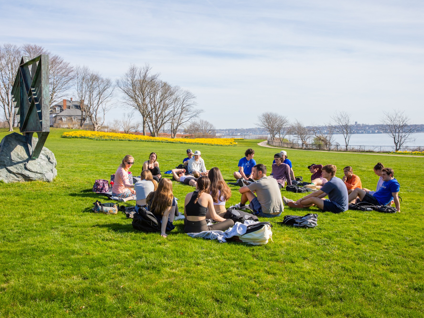 SALVE REGINA UNIVERSITY students have a social gathering on campus. / COURTESY SALVE REGINA UNIVERSITY