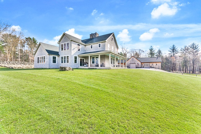 A COLONIAL CONSTRUCTED in 2018 on a 134.5-acre farm property surrounded by woods at 140 Evans Road in Glocester recently sold for $3 million, marking the most expensive residential property transaction in the town’s history. / COURTESY MOTT & CHACE SOTHEBY'S INTERNATIONAL REALTY