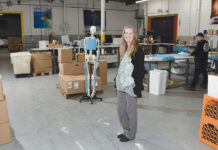 Meet the Makers: A manufacturer with a super absorbing history BIO-BONES: Carol Dancer, president of Absorbent Specialty Products LLC in Pawtucket, visits the manufacturing floor, where a fake skeleton, known as Ling Ling, is covered with the company’s Bio-Bone prosthetics, used to fill cadavers for funerals after organs and bones have been donated.
PBN PHOTO/MIKE SKORSKI