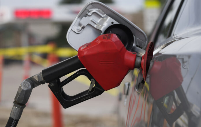 THE AVERAGE weekly price of self-serve, regular unleaded gasoline in Rhode Island declined 1 cent to $3.33 per gallon this week. That average is 8 cents higher than the national average, AAA Northeast says. AP FILE PHOTO / DAVID ZALUBOWSKI