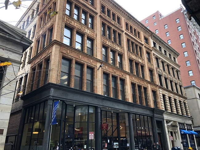 THE LAUDERDALE BUILDING, located across the street from the “Superman” building at 136-144 Westminster St. in downtown Providence, recently sold for $2.35 million. / COURTESY NORTHEAST PRIVATE CLIENT GROUP