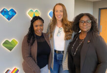 CVS Health Corp. provides women a strategy for success BUILDING RELATIONSHIPS: From left, CVS Health Corp. employees Tiara Purifoy, Charity Warner and Takeisha Bromell participate in the company’s recent Colleague Resource Group Rhode Island Fair.
COURTESY CVS HEALTH CORP.