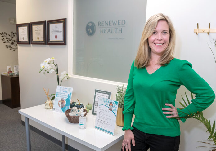 EDUCATION BEFORE ­MEDICATION: Jennifer Walter, nurse practitioner, left her primary care practice to open Renewed Health LLC in Cumberland to educate patients about the benefits of lifestyle and behavioral changes rather than prescribing medications.  PBN PHOTO/MICHAEL SALERNO