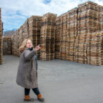 PLETHORA OF PALLETS: ­Atlas Barrel and Pallet Inc. President Heather Ross says there are hundreds of different kinds of pallets built at the Burrillville company to meet whatever the customer needs. PBN PHOTO/MICHAEL SALERNO