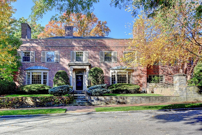 A BRICK GEORGIAN revival constructed in 1927 at 25 Cooke St. on the East Side of Providence recently sold for $2.8 million. / COURTESY RESIDENTIAL PROPERTIES LTD.