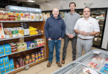 ANOTHER ANCHOR: Market on Broadway co-owners, from left, Hank Whitin, Rich Willis and Joseph Fitzpatrick hope their store becomes an anchor in the neighborhood. PBN PHOTO/KATE WHITNEY LUCEY