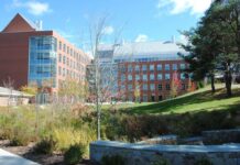 THE UNIVERSITY OF RHODE ISLAND has received a $7 million gift from Cherubina “Ruby” DeChristofaro, wife of the late Joseph DeChristofaro to advance molecular and neuroscience research at the university. Also, URI's Center for Biotechnology and Life Sciences building, pictured, will be renamed in honor of the DeChristofaros and their seven-figure gift. / COURTESY UNIVERSITY OF RHODEI SLAND