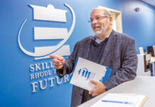 SILVER LINING: ­Eduardo Naya, director of marketing for Skills for Rhode Island’s Future, says there’s a silver lining to more older workers entering the workforce, which ensures their knowledge that used to be under­utilized in retirement –  or relocated to Florida – stays in Rhode Island. PBN PHOTO/MICHAEL SALERNO