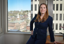 DEEP UNDERSTANDING: Emma Becker, a partner with Day Pitney LLP’s private client department in Providence, focuses on fostering cooperation and finding creative solutions to minimize conflict.  PBN PHOTO/DAVID HANSEN