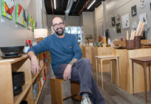 AFFORDABLE ALTERNATIVE: Torsten Mayer-Rothbarth and his wife, Megan, opened Inhabit, a furniture, home goods and art store in Warren, after finding it too expensive to travel to regional art shows.  PBN PHOTO/KATE WHITNEY LUCEY