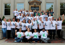 Centreville Bank HAPPY BIRTHDAY: Staffers at Centreville Bank celebrate the West Warwick-based financial institution’s 195th birthday.
COURTESY CENTREVILLE BANK