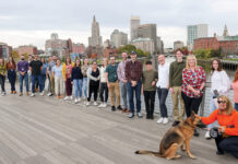 Chisholm Chisholm & Kilkpatrick Ltd. WALK ON: As part of its Well-Being Week, Chisholm Chisholm & Kilpatrick Ltd. employees hold a group walk across the Providence Pedestrian Bridge.
COURTESY CHISHOLM CHISHOLM & KILPATRICK LTD