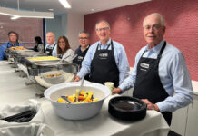 Gilbane Building Co. HEALTHY BREAKFAST: Executives for Gilbane Inc. serve breakfast to staff members during the company’s Employee Appreciation Week.
COURTESY GILBANE INC.