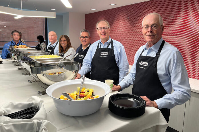 HEALTHY BREAKFAST: Executives for Gilbane Inc. serve breakfast to staff members during the company’s Employee Appreciation Week.
COURTESY GILBANE INC. HEALTHY BREAKFAST: Executives for Gilbane Inc. serve breakfast to staff members during the company’s Employee Appreciation Week.
COURTESY GILBANE INC.
