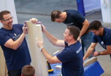 Baystate Financial FREE TIME: Baystate Financial employees work on a project during a volunteer outing with the Baystate Financial Charitable Foundation.
COURTESY Baystate Financial
