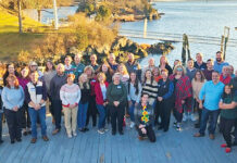 Sansiveri, Kimball & Co. LLP LITTLE GETAWAY: Sansiveri, Kimball & Co. LLP employees hold a recent off-site firm retreat at the Squantum Club in East Providence.
COURTESY SANSIVERI, KIMBALL & CO. LLP