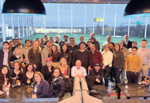 Marcum LLP GOLF OUTING: Employees at Marcum LLP gather for a recent company outing at Topgolf Rhode Island in Cranston.
COURTESY MARCUM LLP