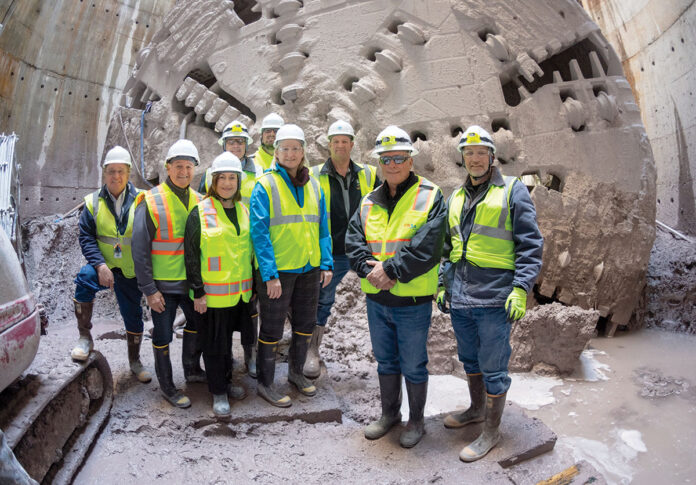 BIG DIG: Employees for the Narragansett Bay Commission stand near a tunnel-digging project.
COURTESY NARRAGANSETT BAY COMMISSION BIG DIG: Employees for the Narragansett Bay Commission stand near a tunnel-digging project.
COURTESY NARRAGANSETT BAY COMMISSION